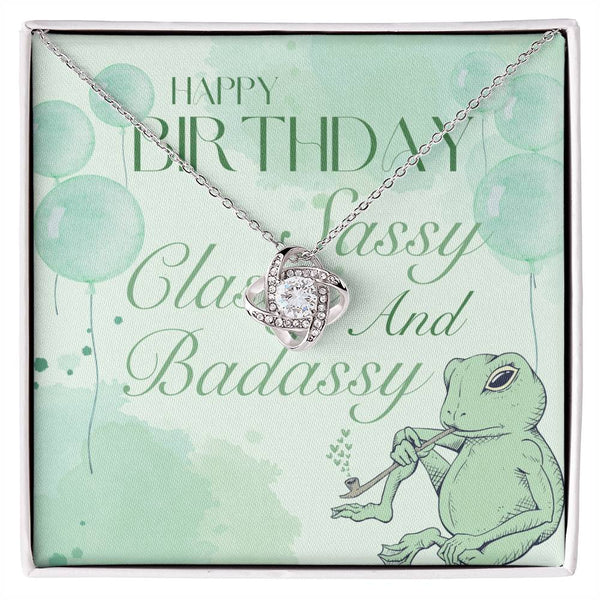 To My Sassy Classy Badassy | For Friend | Queen's Charm Necklace | Birthday Card