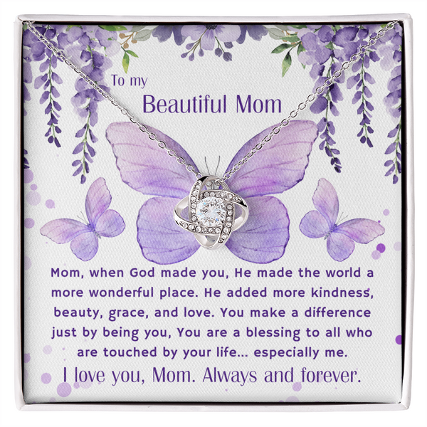 Gift For Mom | To My Beautiful Mom | Queen's Charm Necklace | Message Card