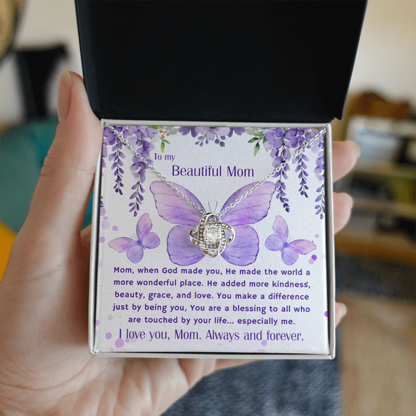 Gift For Mom | To My Beautiful Mom | Queen's Charm Necklace | Message Card