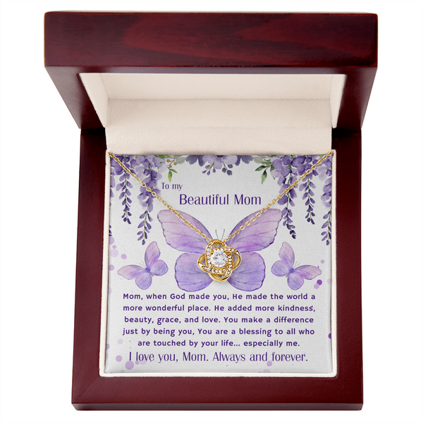 Gift For Mom | To My Beautiful Mom | Queen's Charm Necklace | Message Card