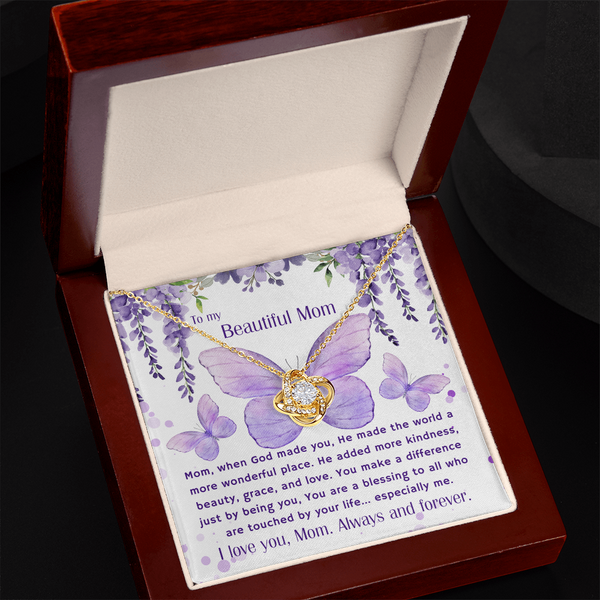 Gift For Mom | To My Beautiful Mom | Queen's Charm Necklace | Message Card