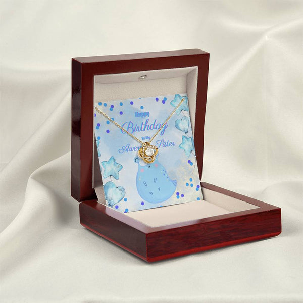 To My Awesome Sister | For Sister | Queen's Charm Necklace | Birthday Card