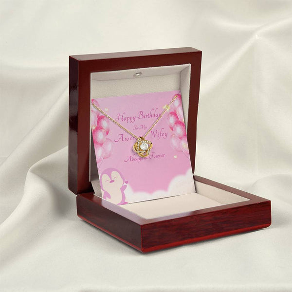 To My Awesome Wifey | For Wife | Queen's Charm Necklace | Birthday Card