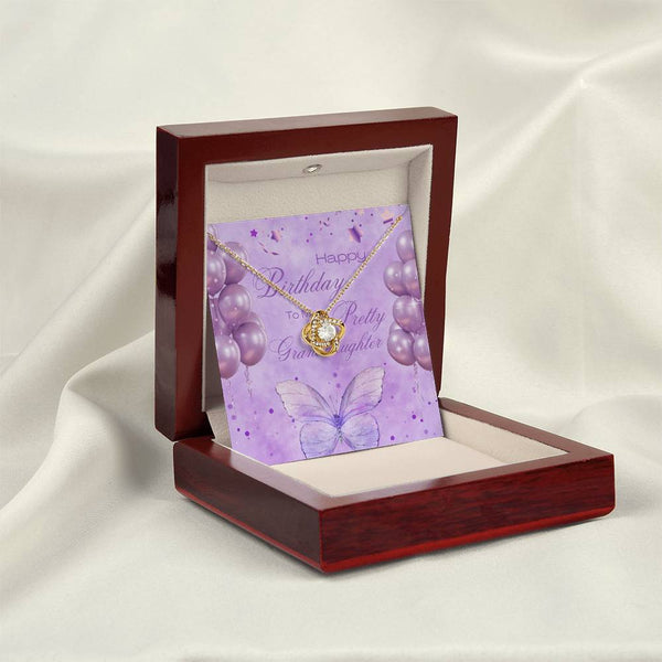 To My Pretty Granddaughter | For Granddaughter | Queen's Charm Necklace | Birthday Card