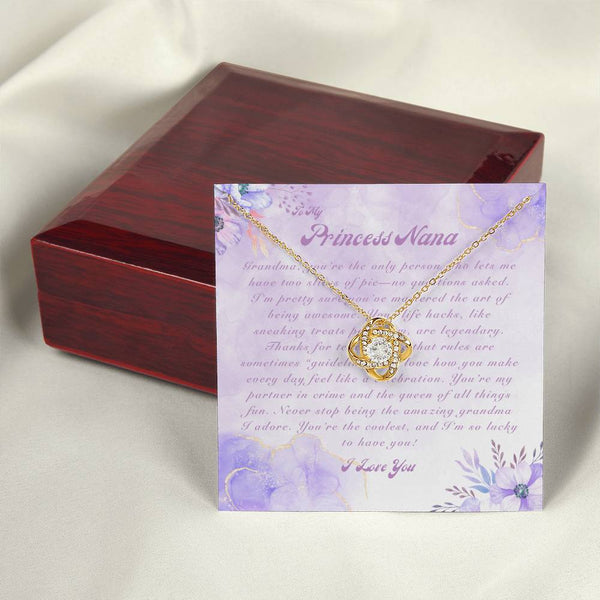 To My Princess Nana | For Grandma | Queen's Charm Necklace | Message Card