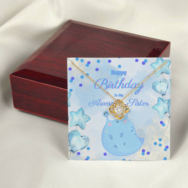 To My Awesome Sister | For Sister | Queen's Charm Necklace | Birthday Card