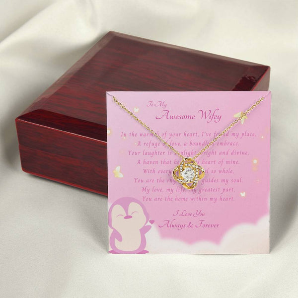 To My Awesome Wifey | For Wife | Queen's Charm Necklace | Message Card