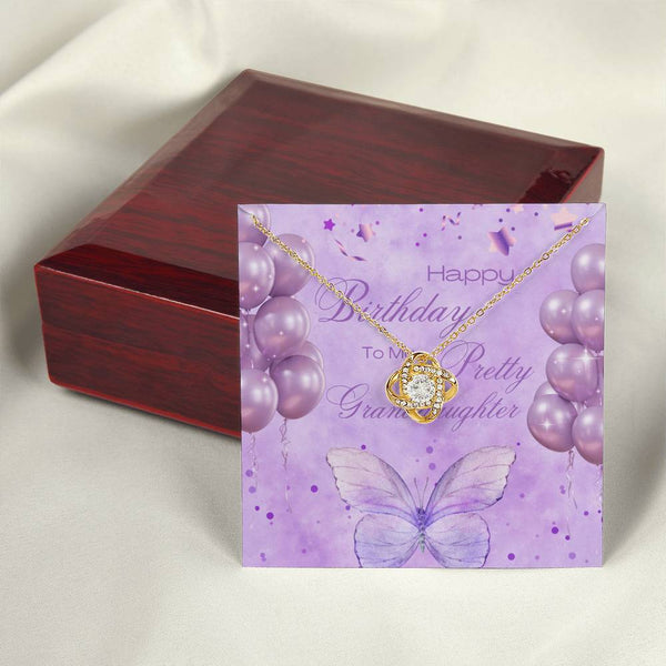 To My Pretty Granddaughter | For Granddaughter | Queen's Charm Necklace | Birthday Card