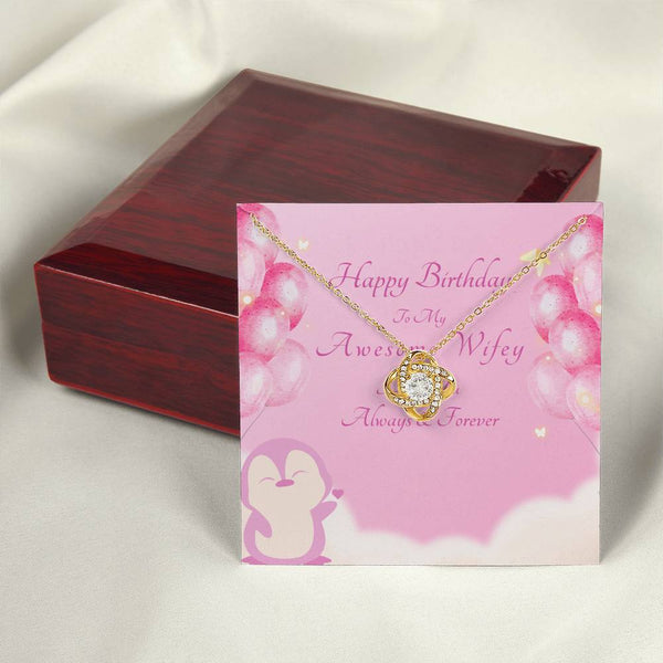 To My Awesome Wifey | For Wife | Queen's Charm Necklace | Birthday Card