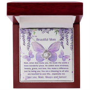 Gift For Mom | To My Beautiful Mom | Queen's Charm Necklace | Message Card