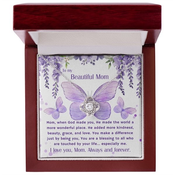 Gift For Mom | To My Beautiful Mom | Queen's Charm Necklace | Message Card