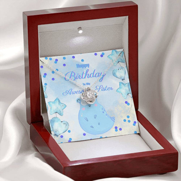 To My Awesome Sister | For Sister | Queen's Charm Necklace | Birthday Card