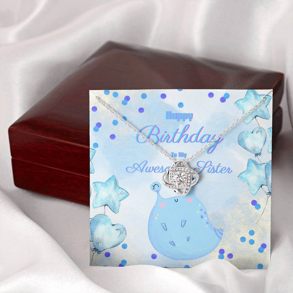 To My Awesome Sister | For Sister | Queen's Charm Necklace | Birthday Card