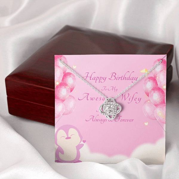 To My Awesome Wifey | For Wife | Queen's Charm Necklace | Birthday Card