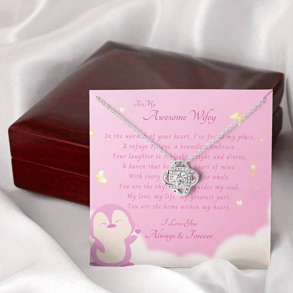 To My Awesome Wifey | For Wife | Queen's Charm Necklace | Message Card