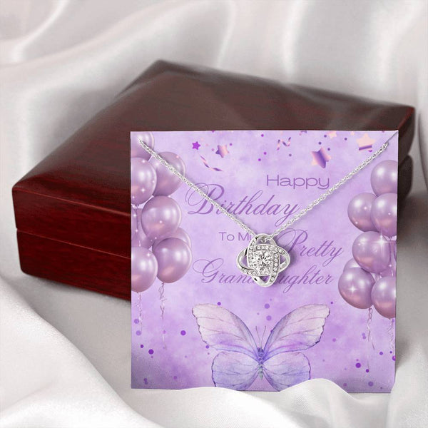 To My Pretty Granddaughter | For Granddaughter | Queen's Charm Necklace | Birthday Card