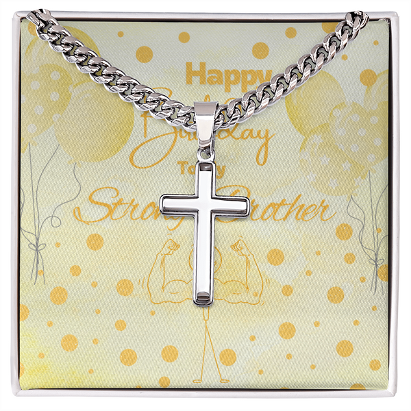 To My Strong Brother | For Brother | Urban Saint Necklace | Birthday Card