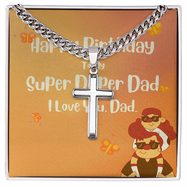 To My Super Duper Dad | For Dad | Urban Saint Necklace | Birthday Card