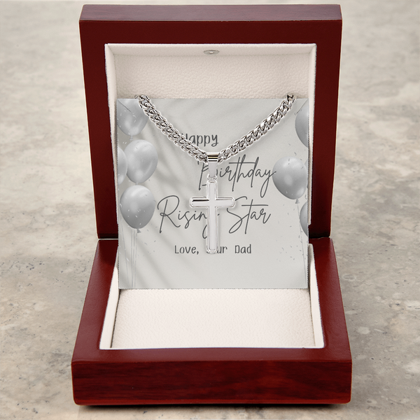 To My Rising Star - By Dad | For Son | Urban Saint Necklace | Birthday Card