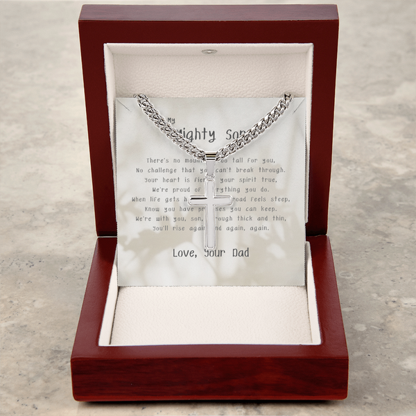 To My Mighty Son - By Dad | For Son | Urban Saint Necklace | Message Card