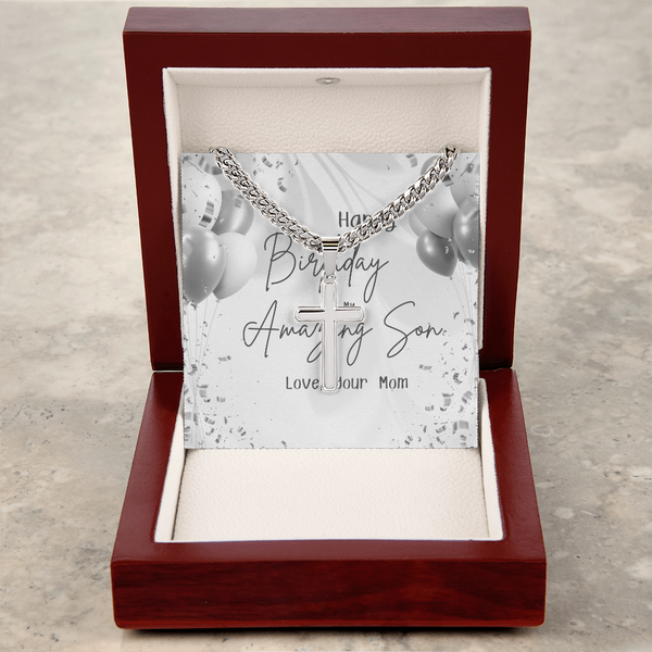 To My Amazing Son - By Mom | For Son | Urban Saint Necklace | Birthday Card