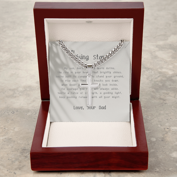 To My Rising Star - By Dad | For Son | Urban Saint Necklace | Message Card