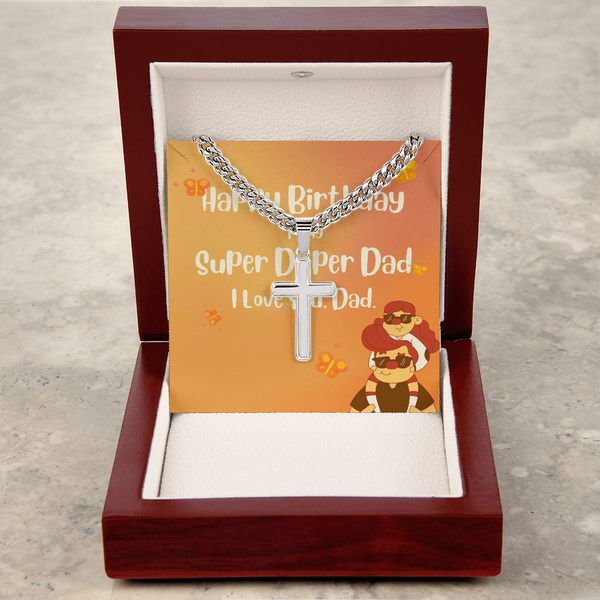 To My Super Duper Dad | For Dad | Urban Saint Necklace | Birthday Card