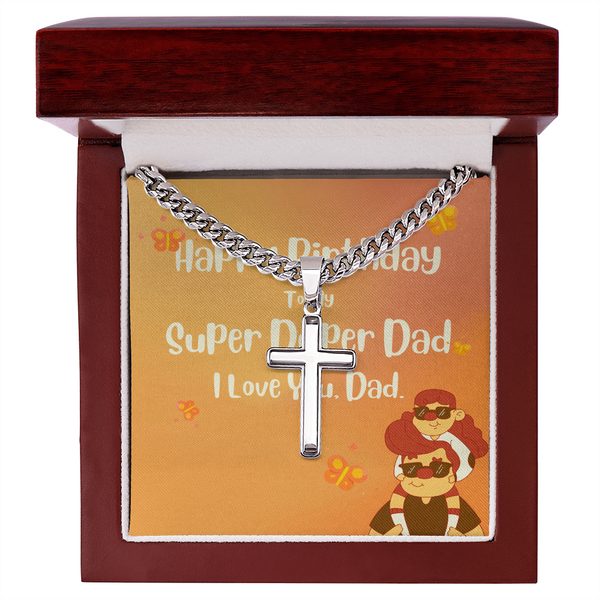 To My Super Duper Dad | For Dad | Urban Saint Necklace | Birthday Card