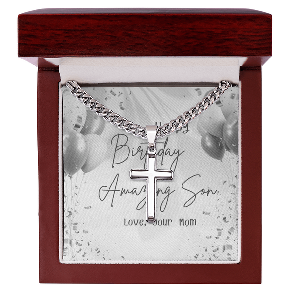 To My Amazing Son - By Mom | For Son | Urban Saint Necklace | Birthday Card