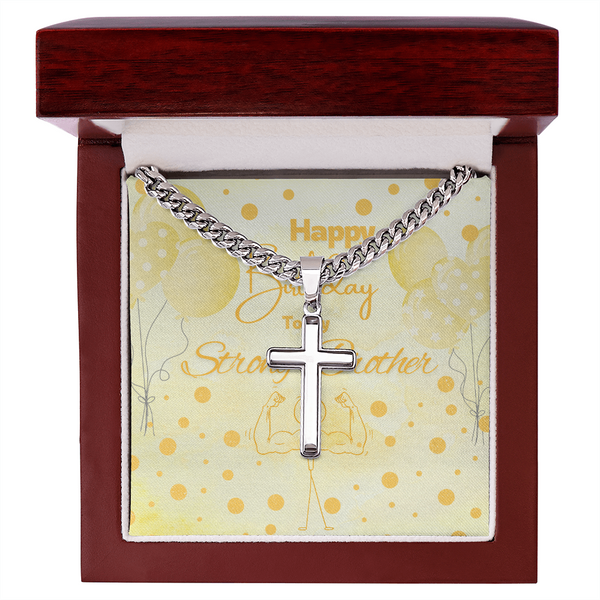 To My Strong Brother | For Brother | Urban Saint Necklace | Birthday Card