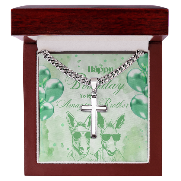 To My Amazing Brother | For Brother | Urban Saint Necklace | Birthday Card
