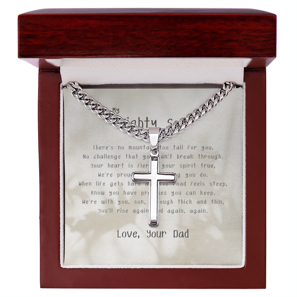 To My Mighty Son - By Dad | For Son | Urban Saint Necklace | Message Card