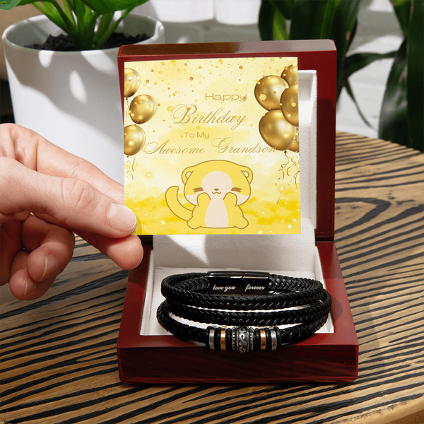 To My Awesome Grandson | For Grandson | Soul Connection Bracelet | Birthday Card