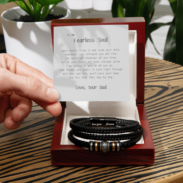 To My Fearless Soul - By Dad | For Son | Soul Connection Bracelet | Message Card