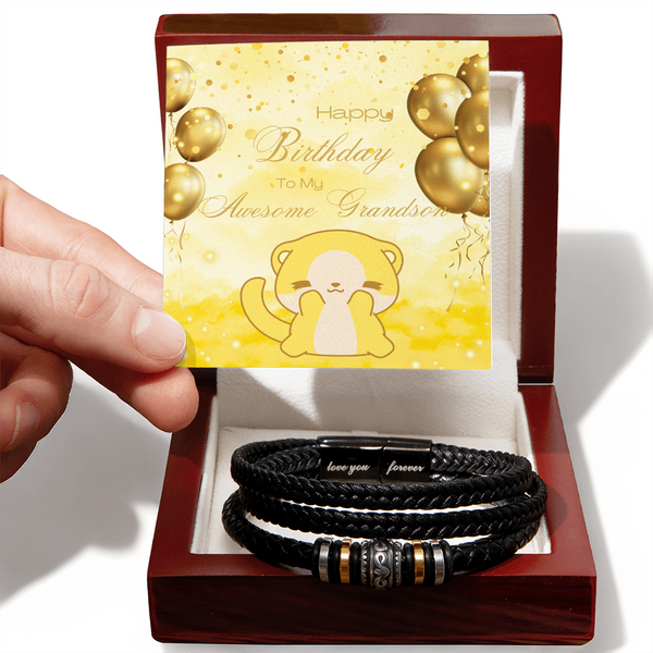 To My Awesome Grandson | For Grandson | Soul Connection Bracelet | Birthday Card