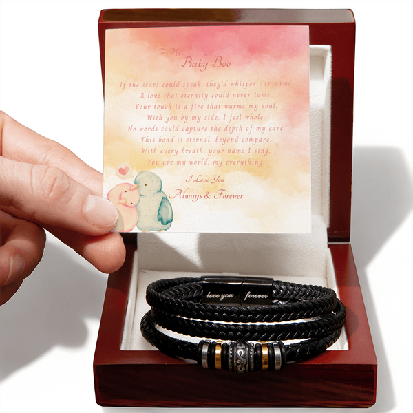 To My Baby Boo | For Boyfriend | Soul Connection Bracelet | Message Card
