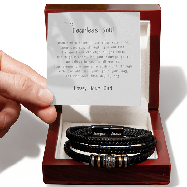 To My Fearless Soul - By Dad | For Son | Soul Connection Bracelet | Message Card