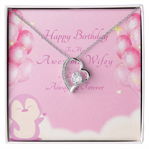 To My Awesome Wifey | For Wife | Blush Bloom Necklace | Birthday Card