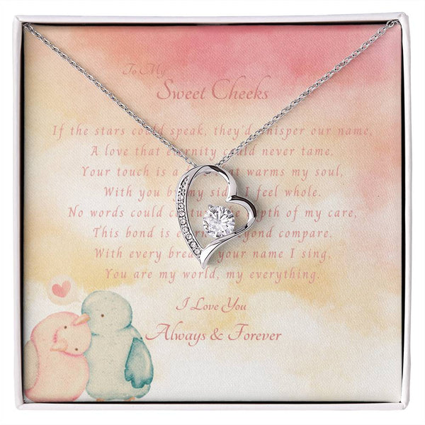 To My Sweet Cheeks | For Wife | Blush Bloom Necklace | Message Card