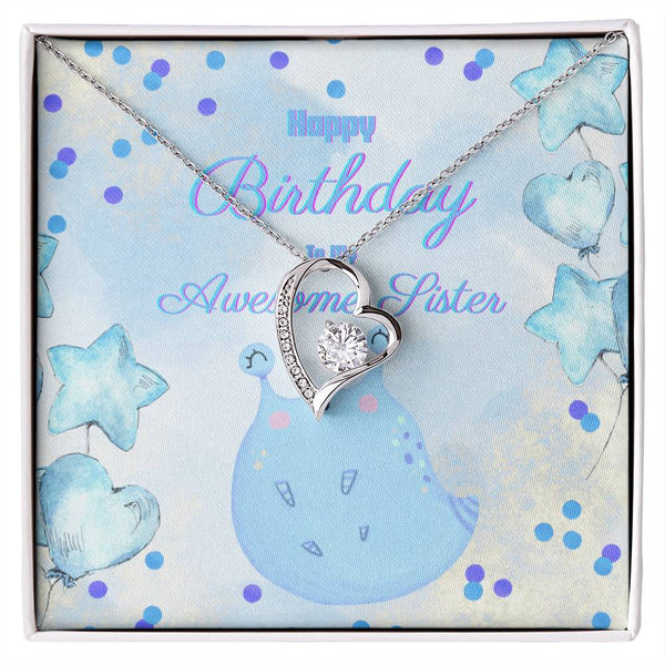 To My Awesome Sister | For Sister | Blush Bloom Necklace | Birthday Card