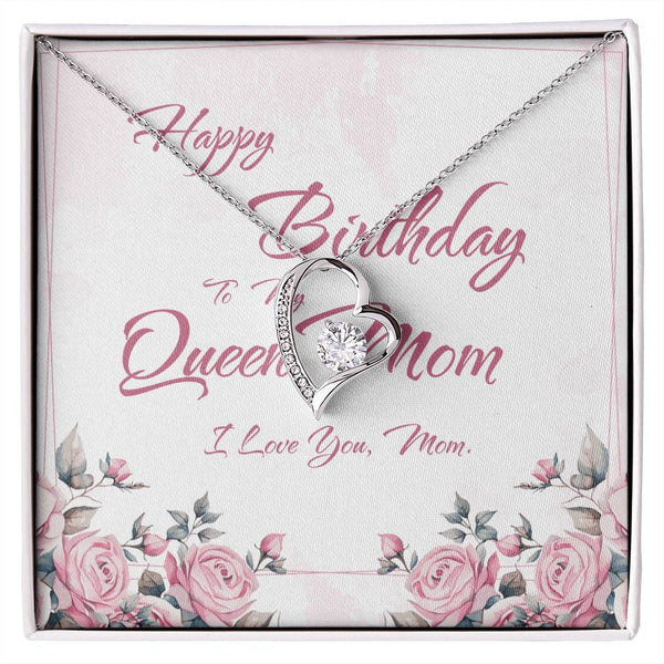 To My Queen Mom | For Mom | Blush Bloom Necklace | Birthday Card