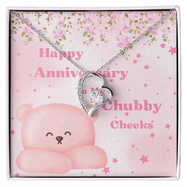 To My Chubby Cheeks | For Wife | Blush Bloom Necklace | Anniversary Card