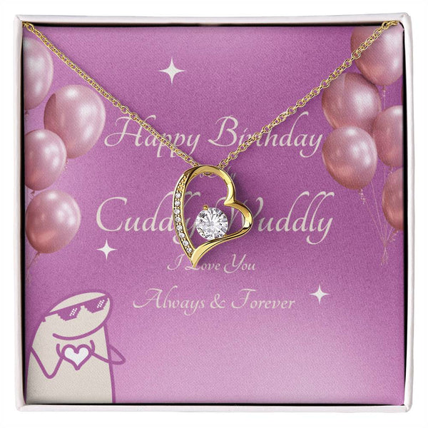 To My Cuddly Wuddly | For Girlfriend | Blush Bloom Necklace | Birthday Card