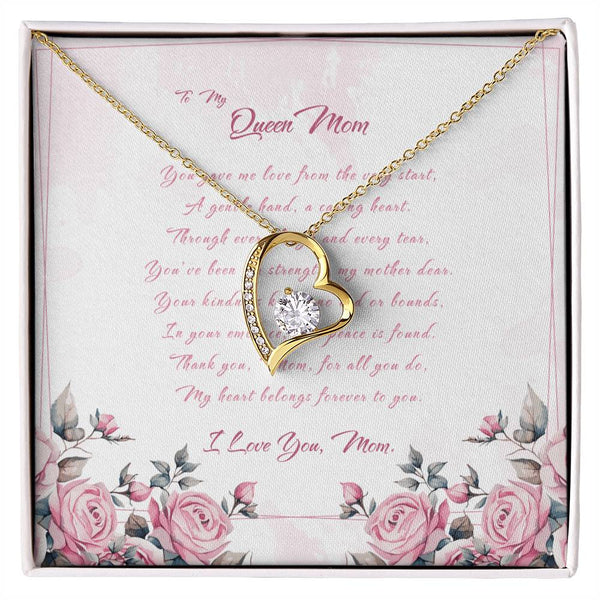 To My Queen Mom | For Mom | Blush Bloom Necklace | Message Card