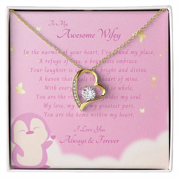 To My Awesome Wifey | For Wife | Blush Bloom Necklace | Message Card