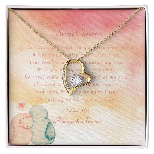 To My Sweet Cheeks | For Wife | Blush Bloom Necklace | Message Card