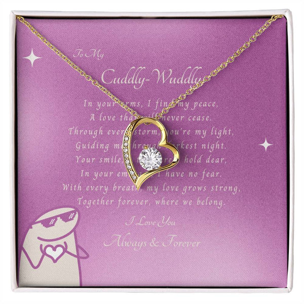 To My Cuddly Wuddly | For Girlfriend | Blush Bloom Necklace | Message Card