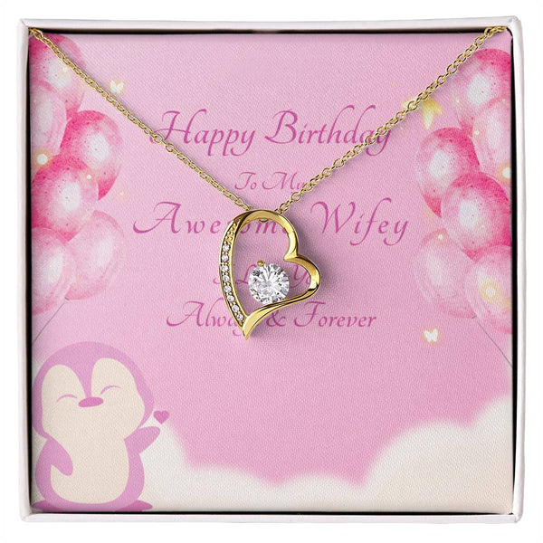 To My Awesome Wifey | For Wife | Blush Bloom Necklace | Birthday Card