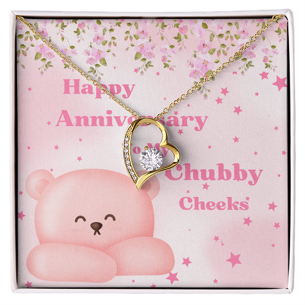 To My Chubby Cheeks | For Wife | Blush Bloom Necklace | Anniversary Card