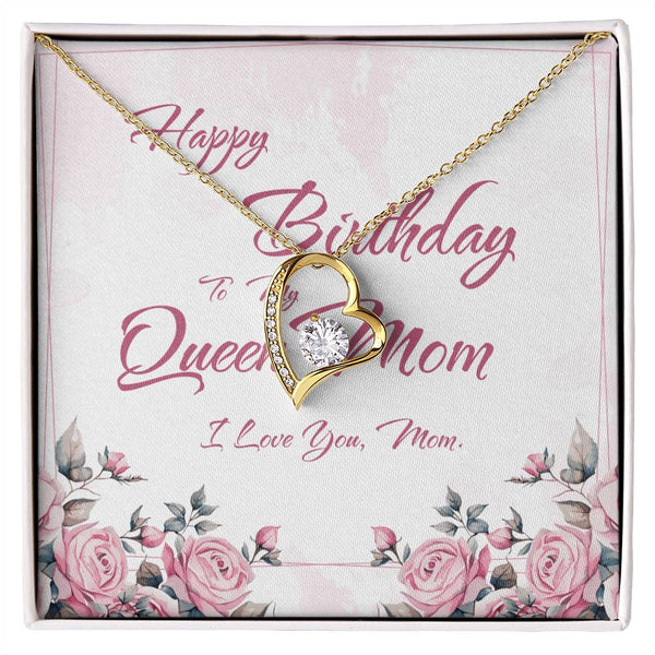 To My Queen Mom | For Mom | Blush Bloom Necklace | Birthday Card